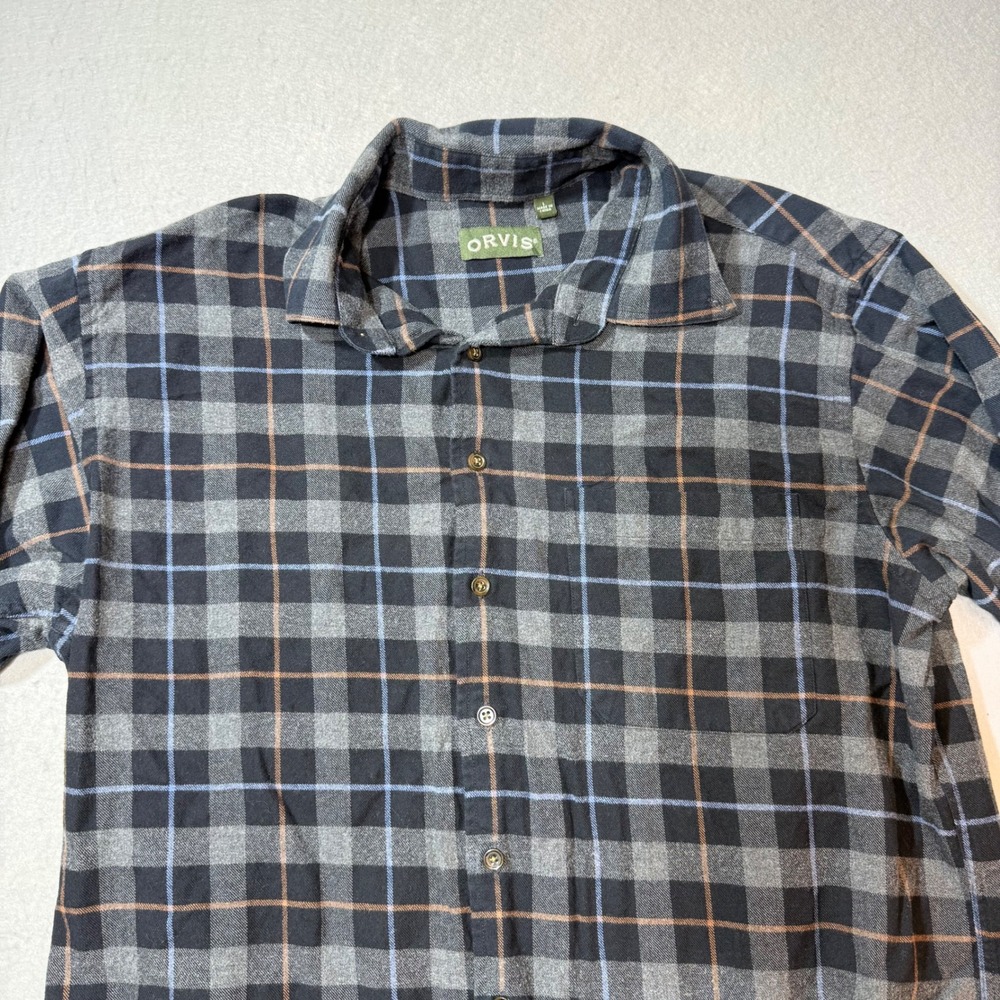 Orvis‎ Men Flannel Plaid Long Sleeve Button Up Shirt Size L Fashion, Preppy